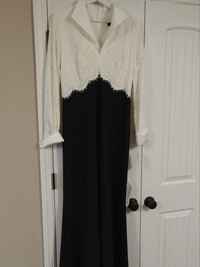 Tadashi Shoji Ivory and Black Dress